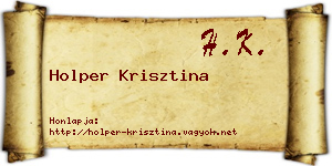 Holper Krisztina névjegykártya