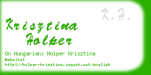 krisztina holper business card